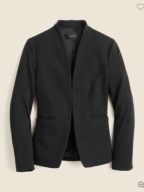 J. Crew 365 Going Out Black Collarless Women's Blazer In Stretch Twill NWT Sz 4P